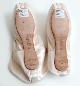 La pala o palmilla de una zapatilla de punta de ballet
